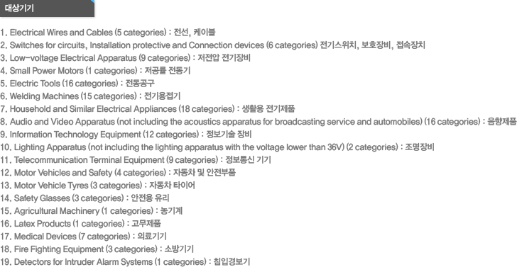 CCC 대상기기